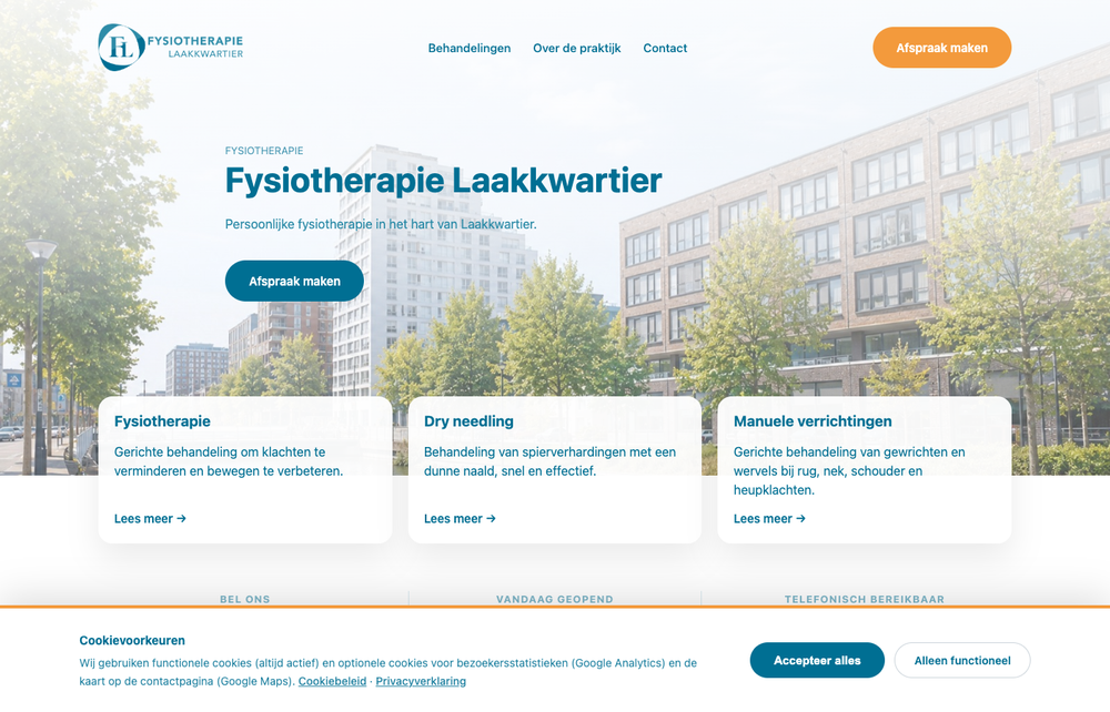 Website Fysiotherapie Laakkwartier