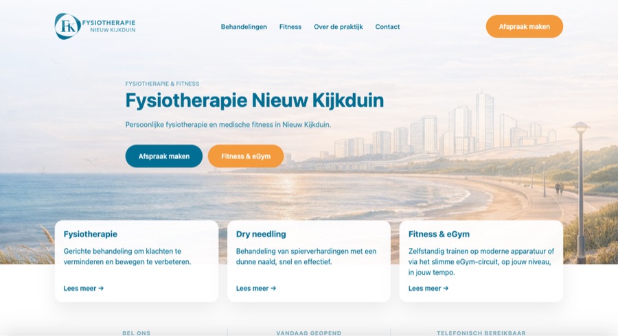 Website Fysiotherapie Nieuw Kijkduin