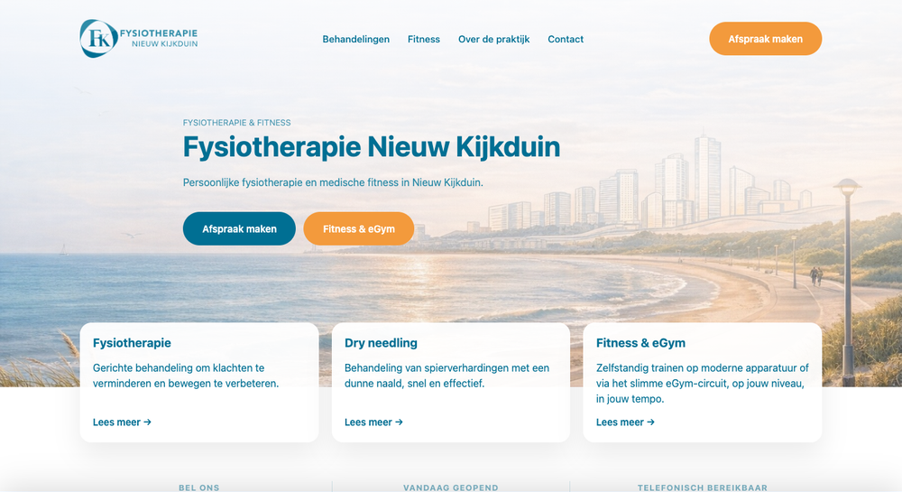 Website Fysiotherapie Nieuw Kijkduin