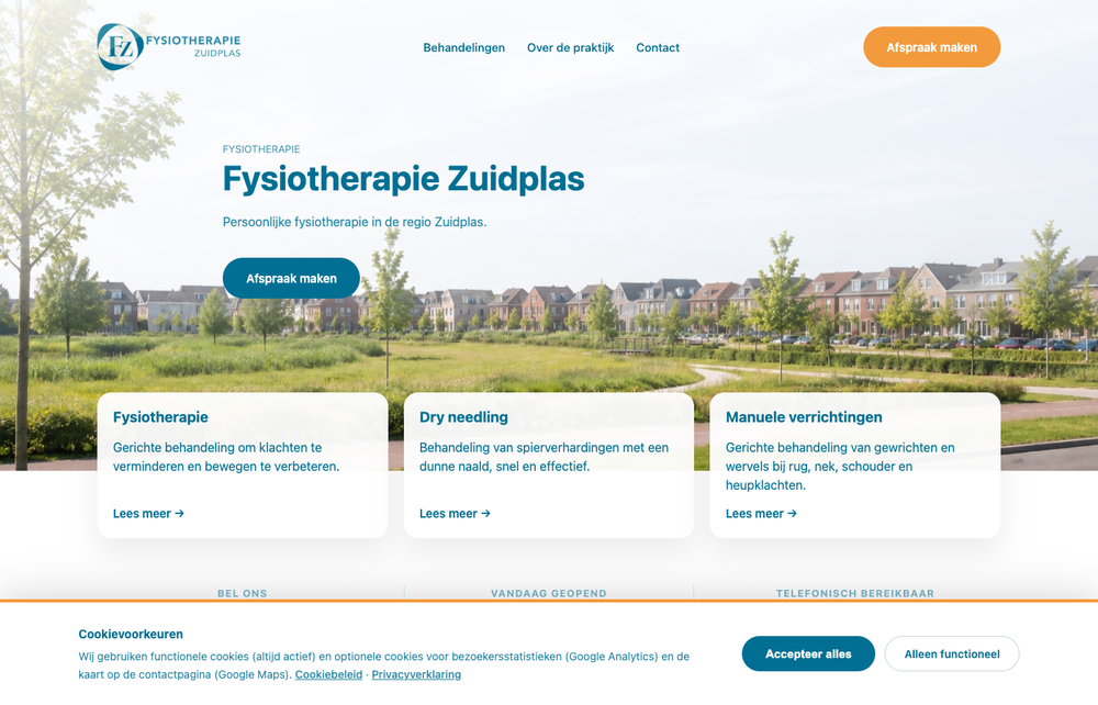 Website Fysiotherapie Zuidplas